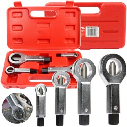 Set di Spaccadadi Rompidadi Tagliadadi | 4 Pezzi | 9-27 mm | in Acciaio e Cromo-Molibdeno | per Dadi Bulloni Arrugginiti Danneggiati | con Valigetta